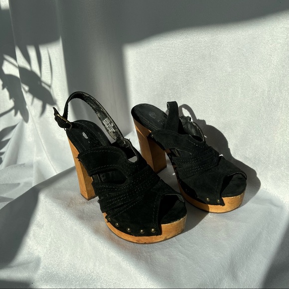 Suede Studded Platform Sandals - Picture 4 of 7